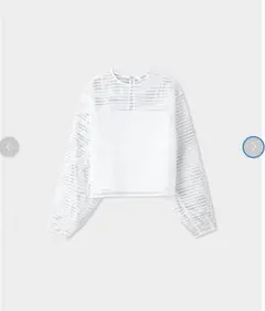美品♡MIESROHE構築スリーブメッシュブラウス ホワイト
