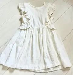 ZARA フリルノースリーブワンピース 子ども用ワンピース　お出かけ着