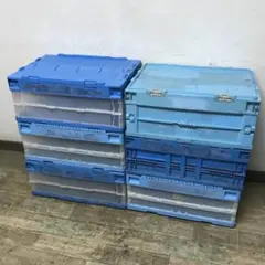 【中古】メーカー色々 オリコン 6コセット フタ付 折り畳み コンテナ
