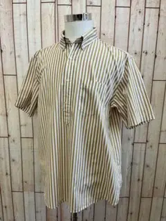 ⭐︎UNIQLO⭐︎爽やかストライプ柄⭐︎メンズ半袖シャツXL【中古】a20