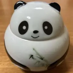 パンダ型茶筒 陶器製 高さ約11cm