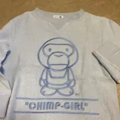 BAPY CHIMP-GIRL トレーナーライトブルー