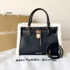 マイケルコース ハンドバッグ ショルダーバッグ ブラック ファー モコモコ