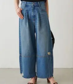 beardsleyビアズリー フリピエ　ダメージバレルデニム　パンツ