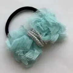 ミントグリーン フリルヘアゴム2599