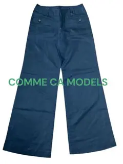 COMME CA MODELS ワイドパンツ M ネイビー フレアパンツ