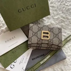 【極上美品】バレンシアガ GUCCI グッチ コラボ 3つ折り 財布