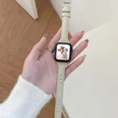 アップルウォッチ レザー ベルト クリーム Apple 38 40 41