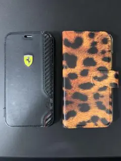 iPhoneXSフェラーリ＆レオパード ケース カバー2点セット