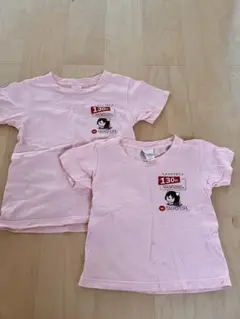 半袖　Tシャツ 100㎝　120cm ピンク　お揃い いかなキャット　2枚