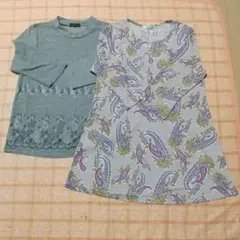 ❰計2着 美品❱ グレートップス ペイズリー柄チュニック カットソー ミセス向