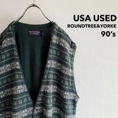 90s 古着 Made in USA “R&Y” Knit Vest