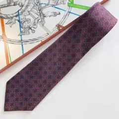 HERMES ネクタイ パネル柄 グレー