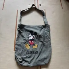 ショルダーバッグ　ミッキーマウス　ミッキー　カリフォルニア　カーキ