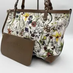 超美品 グッチ トートバッグ フローラ クラフト 花柄 キャンバス ポーチ付き