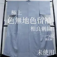 逸品◇未使用!正絹◎極上絵羽色無地色留袖161cm一つ紋(源氏車) 相良刺繍