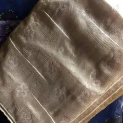 桜　刺繍　オーガンジー　黄色