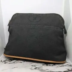 エルメス ボリードポーチ キャンバス メイクポーチ ケース 小物入れ ブラック