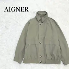 AIGNER　アイグナー　ジャケット　L　カーキ　フルジップ　コットン