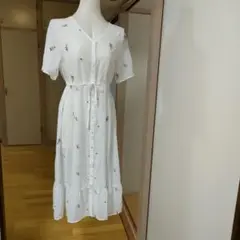 シアー花柄ワンピース