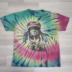 タイダイ プリントTシャツ 猫 Lサイズ