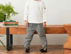 新品 petit main チェックストレッチパンツ 100