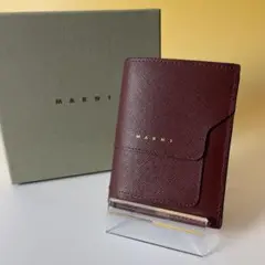 MARNI 極美品 ボルドー 折り財布 ミニウォレット ロゴ マルニ