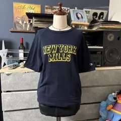 Champion NEW YORK MILLS 半袖Tシャツ ネイビー