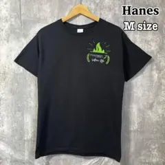 Hanes ヘインズ Mサイズ Tシャツ バックプリント コットン 黒 古着