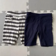 子ども用ハーフパンツ　ストライプとネイビー　サイズ100２着セット