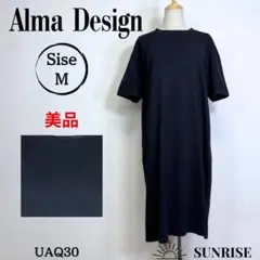 ★美品★ Alma Design 半袖 ワンピース カットソー ブラック 綿 M
