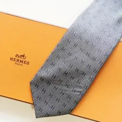 美品 エルメス HERMES ネクタイ シルク H織りタイ ファソネH H柄