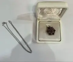 ARTIA 900刻印 ボヘミアン ガーネット ペンダントトップ ネックレス付き