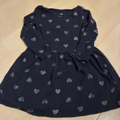 H&M オーガニックコットン ハート柄ワンピース 92cm