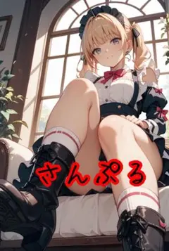 AIアート25 座ってるメイドさん デジタルアートオマケ付き