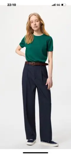 UNIQLO タックワイドパンツ　股下60cm