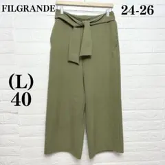 フィルグランデ レディース パンツ ガウチョパンツ ワイドパンツ カーキ L