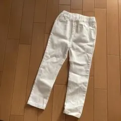 美品❣️プティマイン　ホワイト　デニム　100