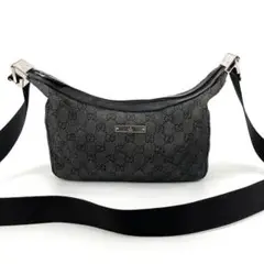 【定番】GUCCI グッチ ショルダー 金具 ggキャンバス 黒