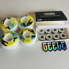 スケートボード 52mm 100Aハードウィール+ABEC11ベアリング セット