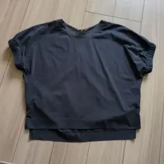ネイビー 半袖 Tシャツ ジッパー付き