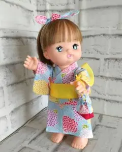メルちゃん用浴衣　水色あじさい