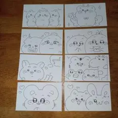 手描きイラスト ただただ可愛い動物たちのイラスト 8枚セット
