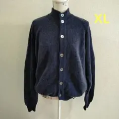 Malo ピュアカシミア カーディガン カシミア100% XL 杢ダークブルー