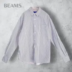 【BEAMS ビームス】　ストライプ柄　シャツ　コットン　綿　メンズ