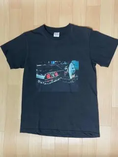 車のプリント 半袖Tシャツ 黒