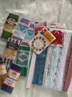 60年代　Vintage Wrightsシームバイディング縫製用品他