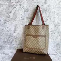 GUCCI オールドグッチ シェリーライン トートバッグ ブラウン