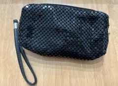 【新品】ポーチ　ブラック　スパンコール　ビジュー　小物入れ