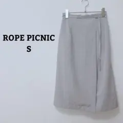 ロペピクニック　スカート　ミモレ丈　オフィカジ　シンプル　後ろゴム　ポケット　S